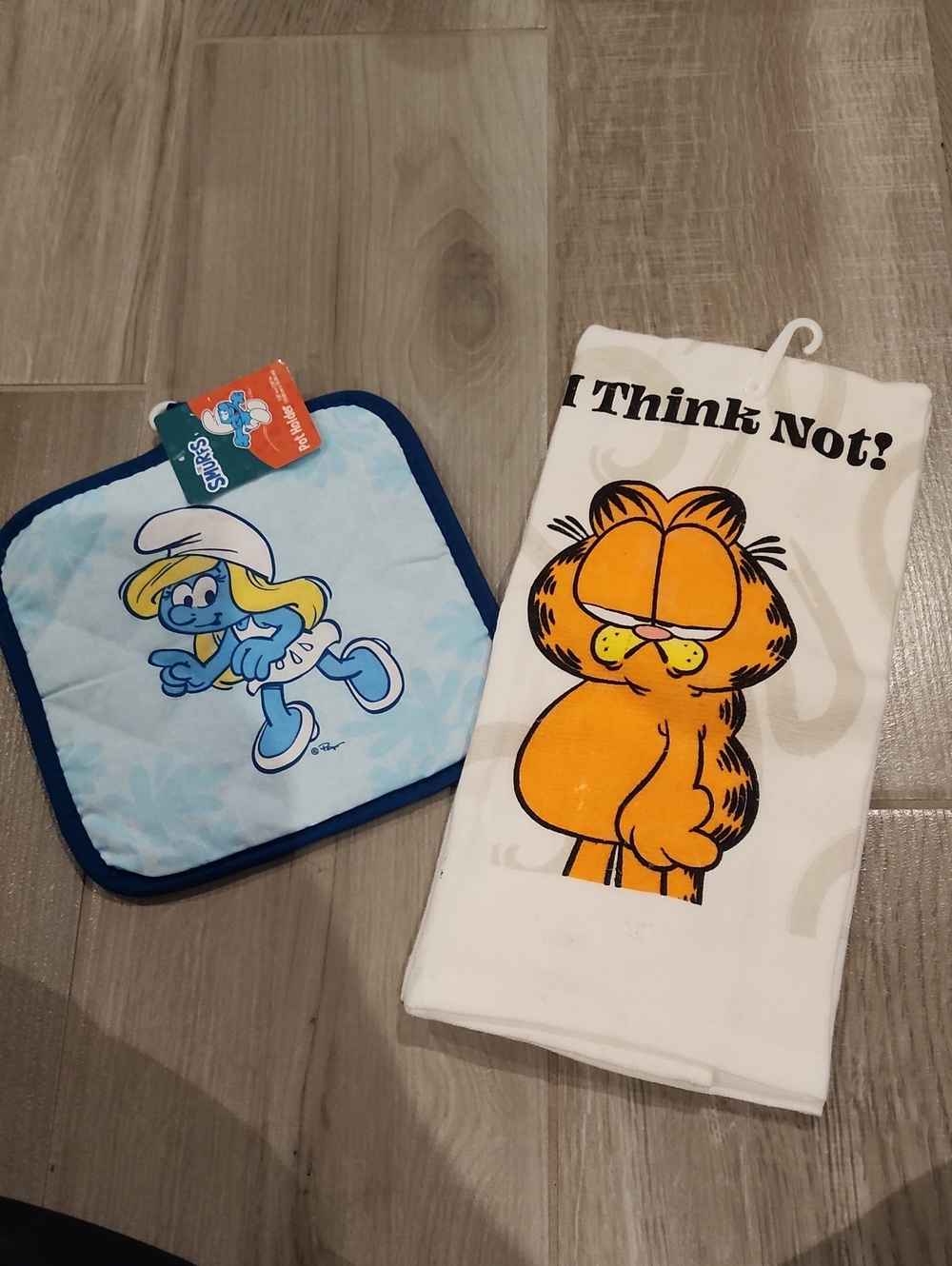 NWT The Smurfs Pot Holder & Garfield Towel Bundle